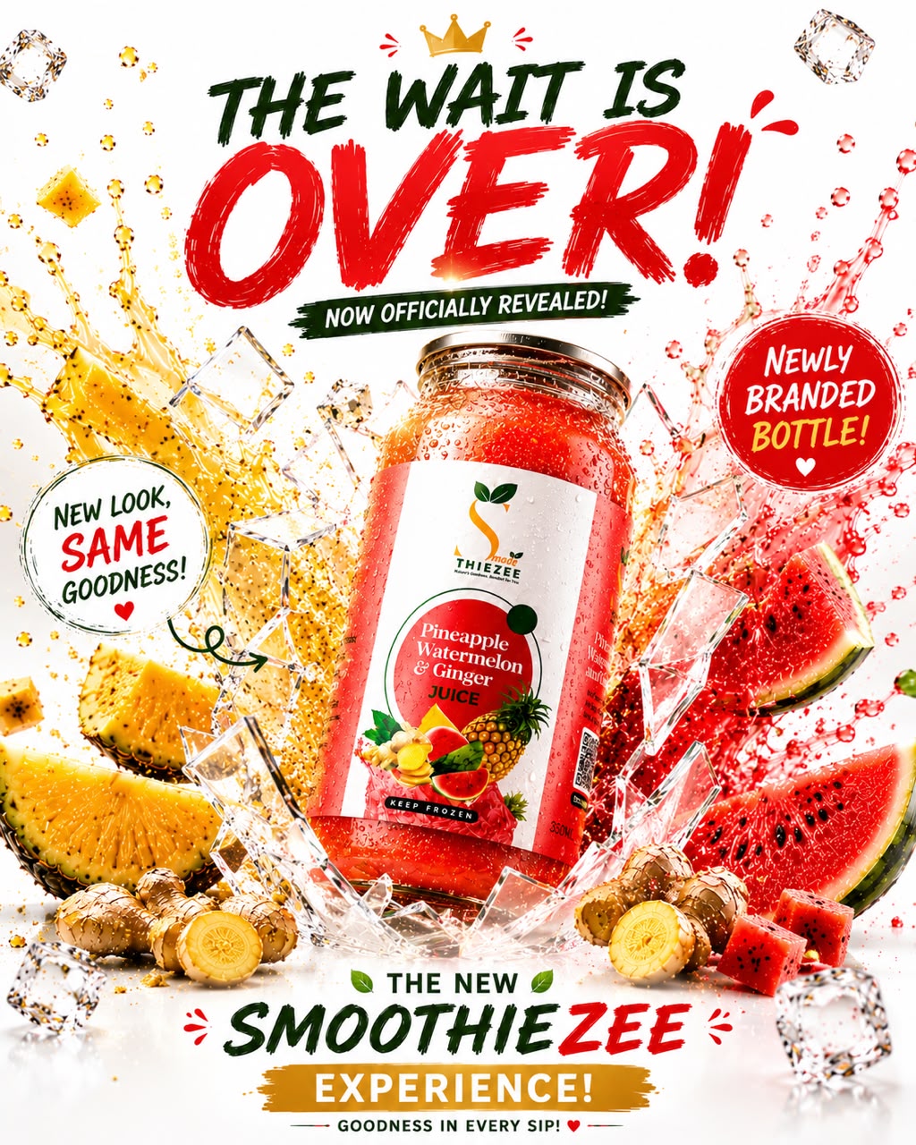 The wait is over — newly branded bottle